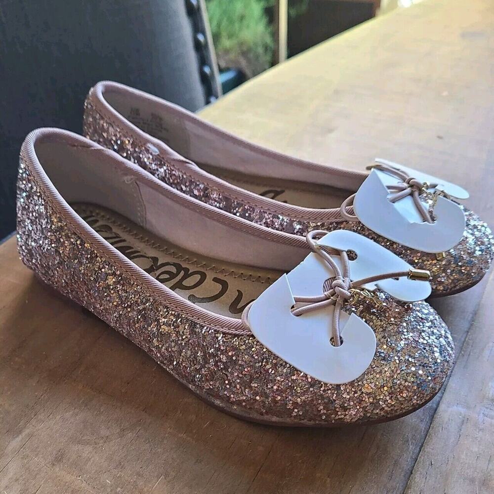 Sam Edelman Girl Kids‎ Ballet Flat Shoes Felicia Mini Champagne Glitter Size 12M